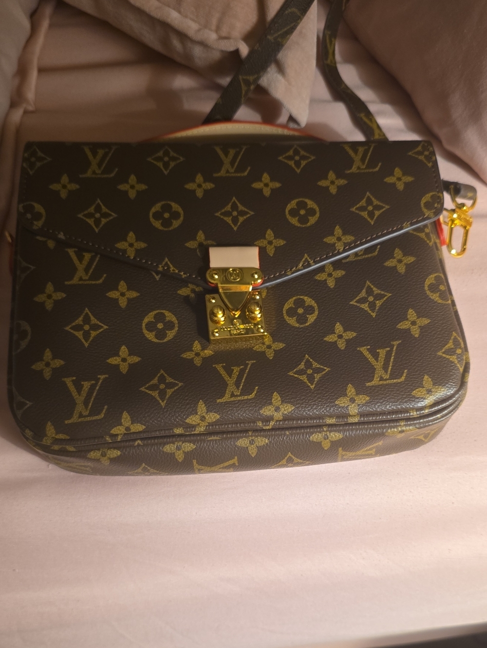 Louis Vuitton Monogram Crossbody Bag in Brown and Gold Hardware